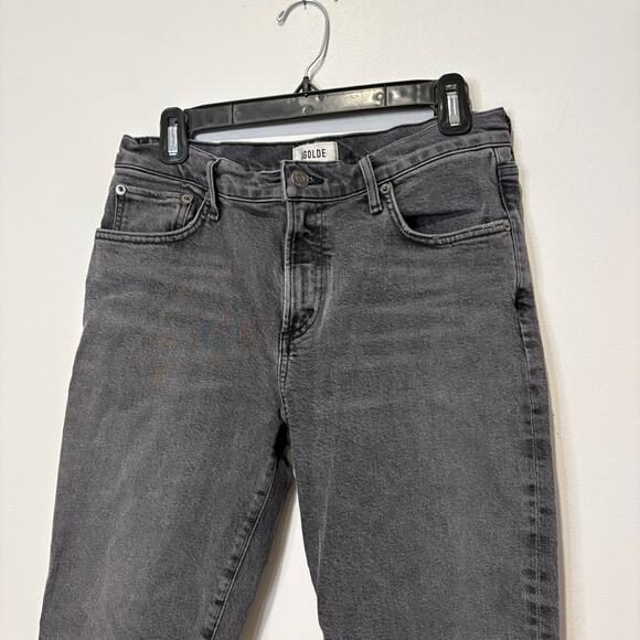 AGOLDE Toni Jeans Women's Gray Denim‎ Sz 28 Skinny Raw Hem Grunge Punk Stretch - Picture 3 of 7